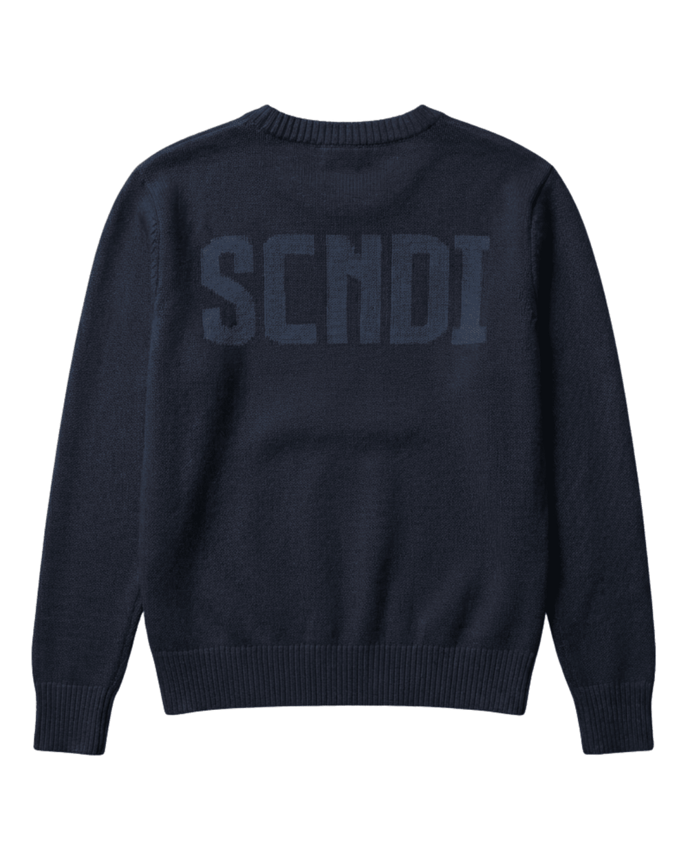 Navy sweater with a minimalist Scandinavian design by SCNDI